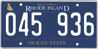 RI license plate 045936