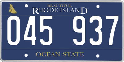 RI license plate 045937