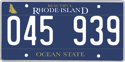 RI license plate 045939