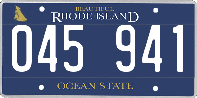 RI license plate 045941