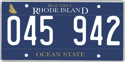 RI license plate 045942