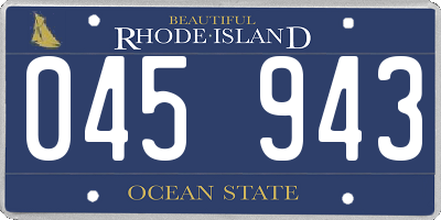 RI license plate 045943