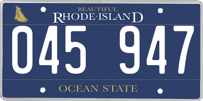 RI license plate 045947