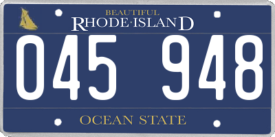 RI license plate 045948