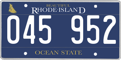 RI license plate 045952