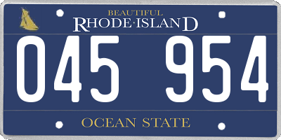 RI license plate 045954