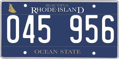 RI license plate 045956
