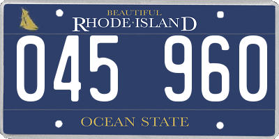 RI license plate 045960
