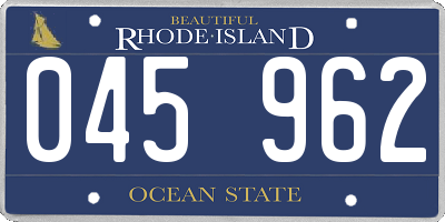 RI license plate 045962