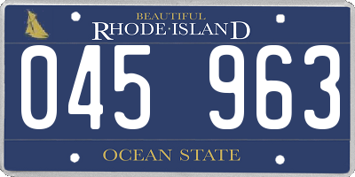 RI license plate 045963