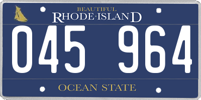 RI license plate 045964