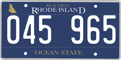 RI license plate 045965