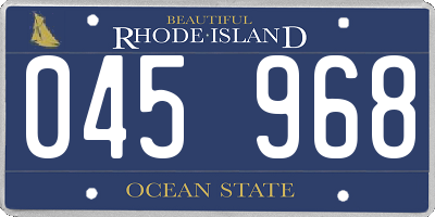 RI license plate 045968