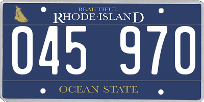 RI license plate 045970