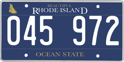 RI license plate 045972