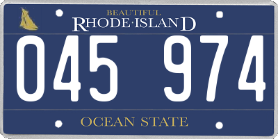 RI license plate 045974