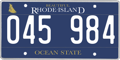 RI license plate 045984