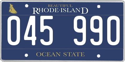 RI license plate 045990