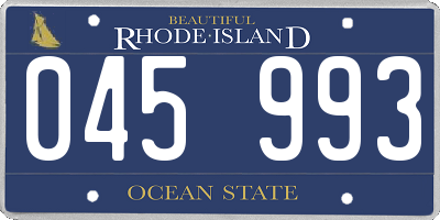 RI license plate 045993