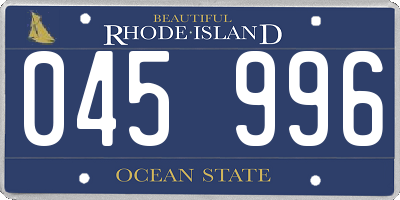 RI license plate 045996