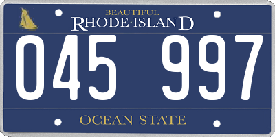 RI license plate 045997
