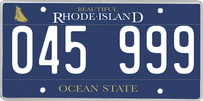 RI license plate 045999