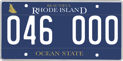 RI license plate 046000