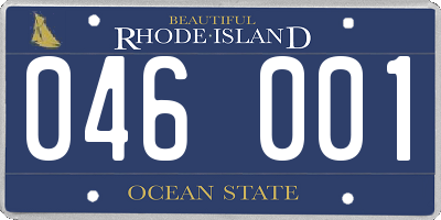 RI license plate 046001