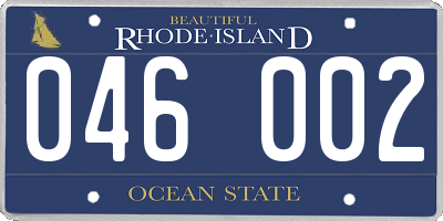 RI license plate 046002