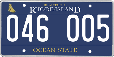 RI license plate 046005