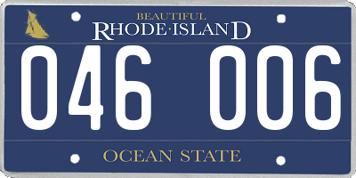 RI license plate 046006