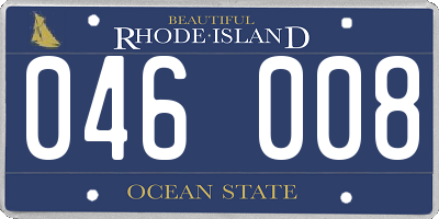 RI license plate 046008