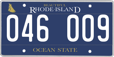 RI license plate 046009
