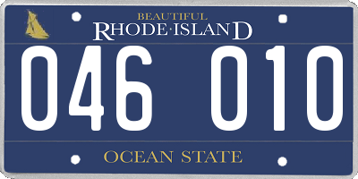 RI license plate 046010
