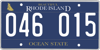RI license plate 046015