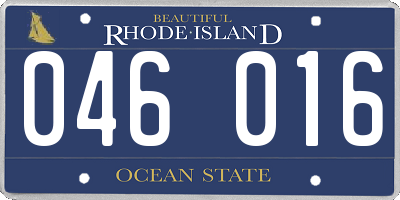 RI license plate 046016