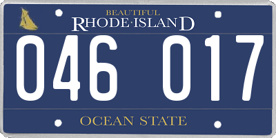 RI license plate 046017