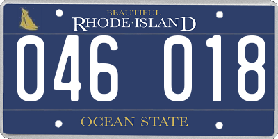 RI license plate 046018