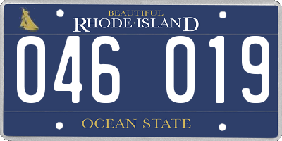 RI license plate 046019