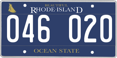 RI license plate 046020