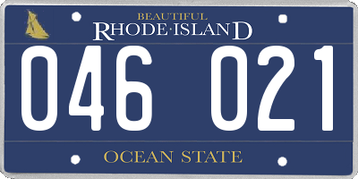 RI license plate 046021