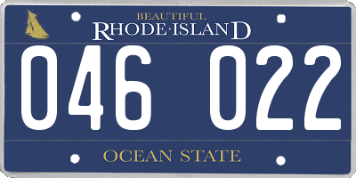 RI license plate 046022