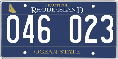 RI license plate 046023