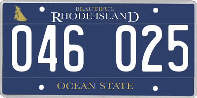 RI license plate 046025