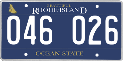 RI license plate 046026