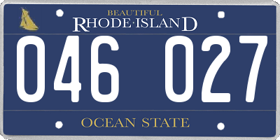RI license plate 046027