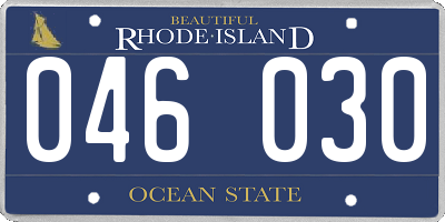 RI license plate 046030