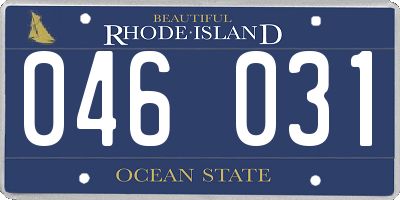 RI license plate 046031