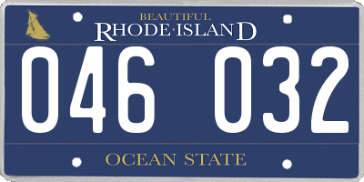 RI license plate 046032