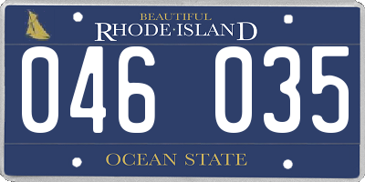 RI license plate 046035